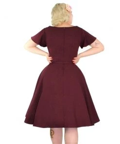 Women's Apparel Hemet Butterfly Swing Dress In Burgundy