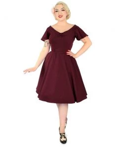 Women's Apparel Hemet Butterfly Swing Dress In Burgundy