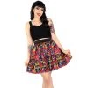 Hemet Pleated Skirt In Day Of The Dead Catrinas