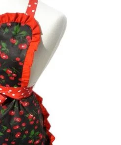 Hemet Ruffled Black Cherry Apron