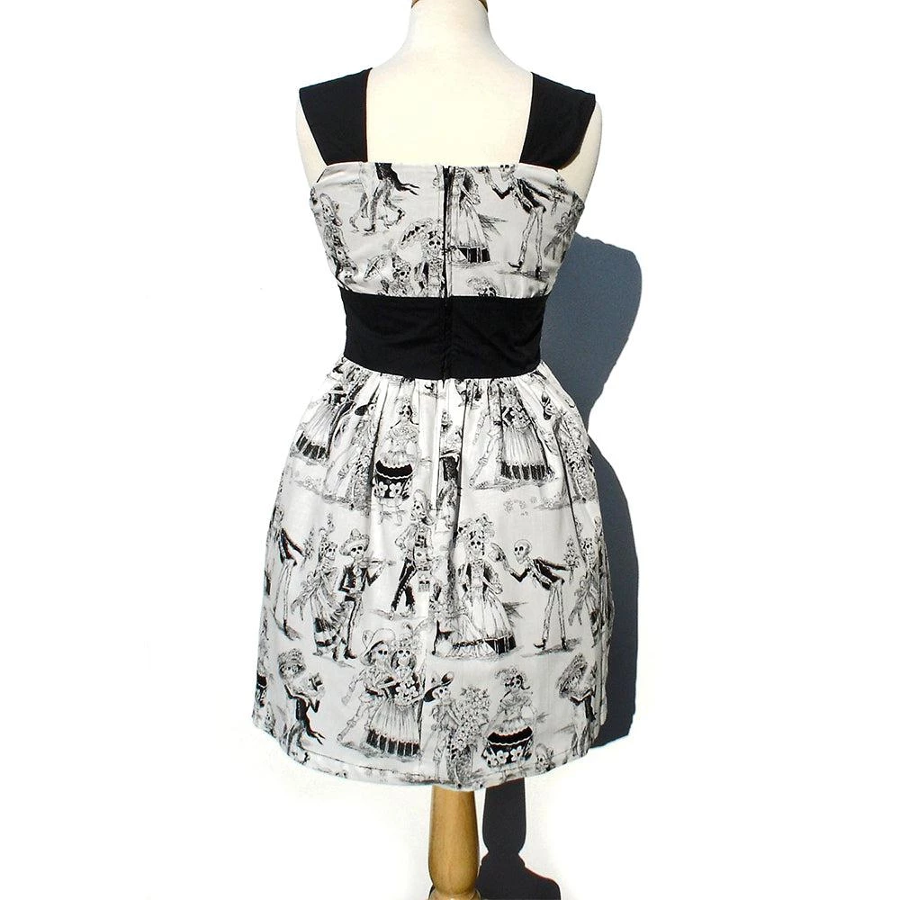 Women's Apparel Hemet Catrinas Dress In Black & White 7 Women's Apparel Hemet Catrinas Dress In Black & White