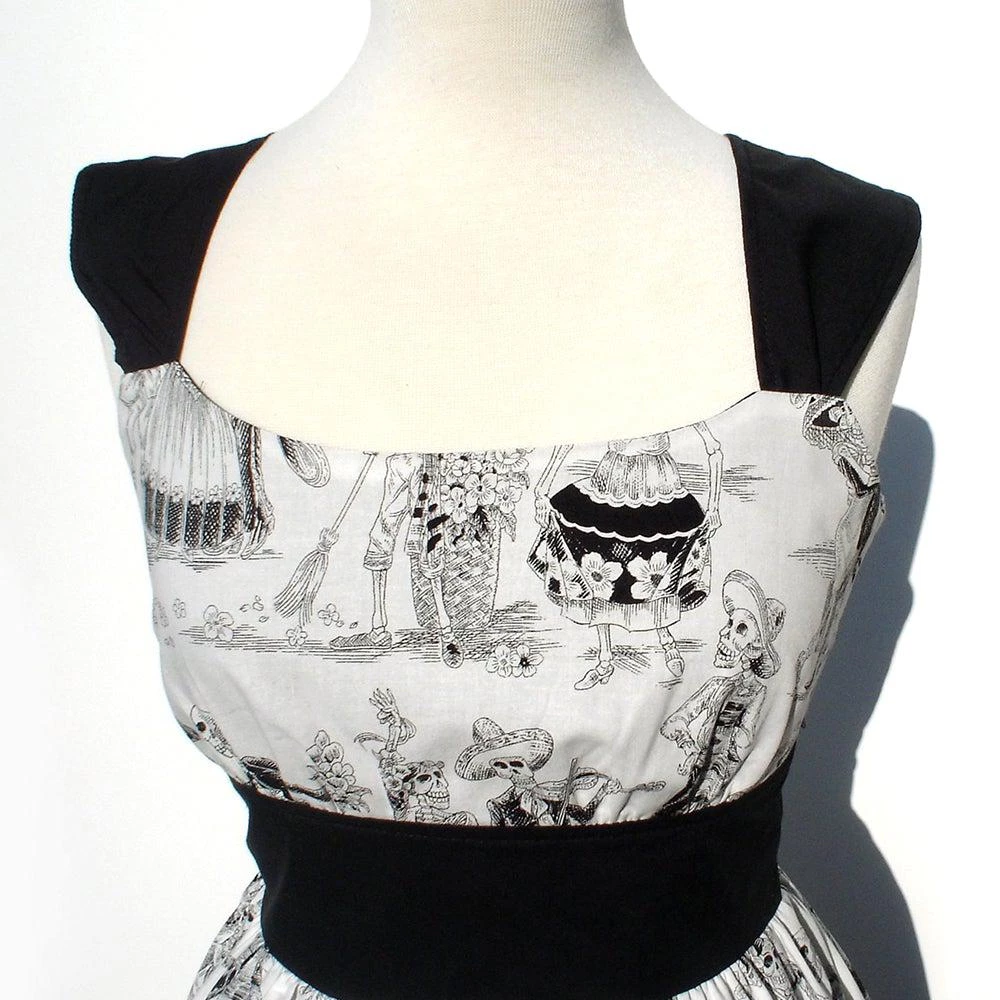 Women's Apparel Hemet Catrinas Dress In Black & White 4 Women's Apparel Hemet Catrinas Dress In Black & White