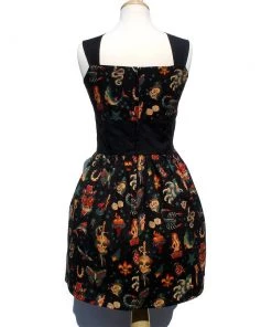 Women's Apparel Hemet Vintage Tattoo Art Dress In Black