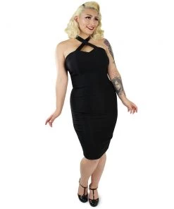 Hemet Criss-Cross Wiggle Dress In Black Women's Apparel