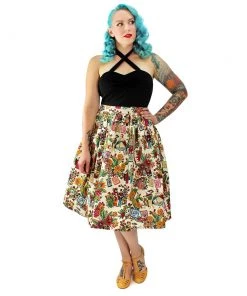 Hemet Dia De Los Muertos Circle Skirt Women's Apparel