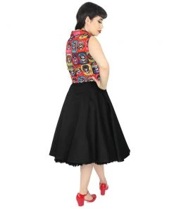 Women's Apparel Hemet Circle Dress In Day Of The Dead Catrinas 7 Women's Apparel Hemet Circle Dress In Day Of The Dead Catrinas