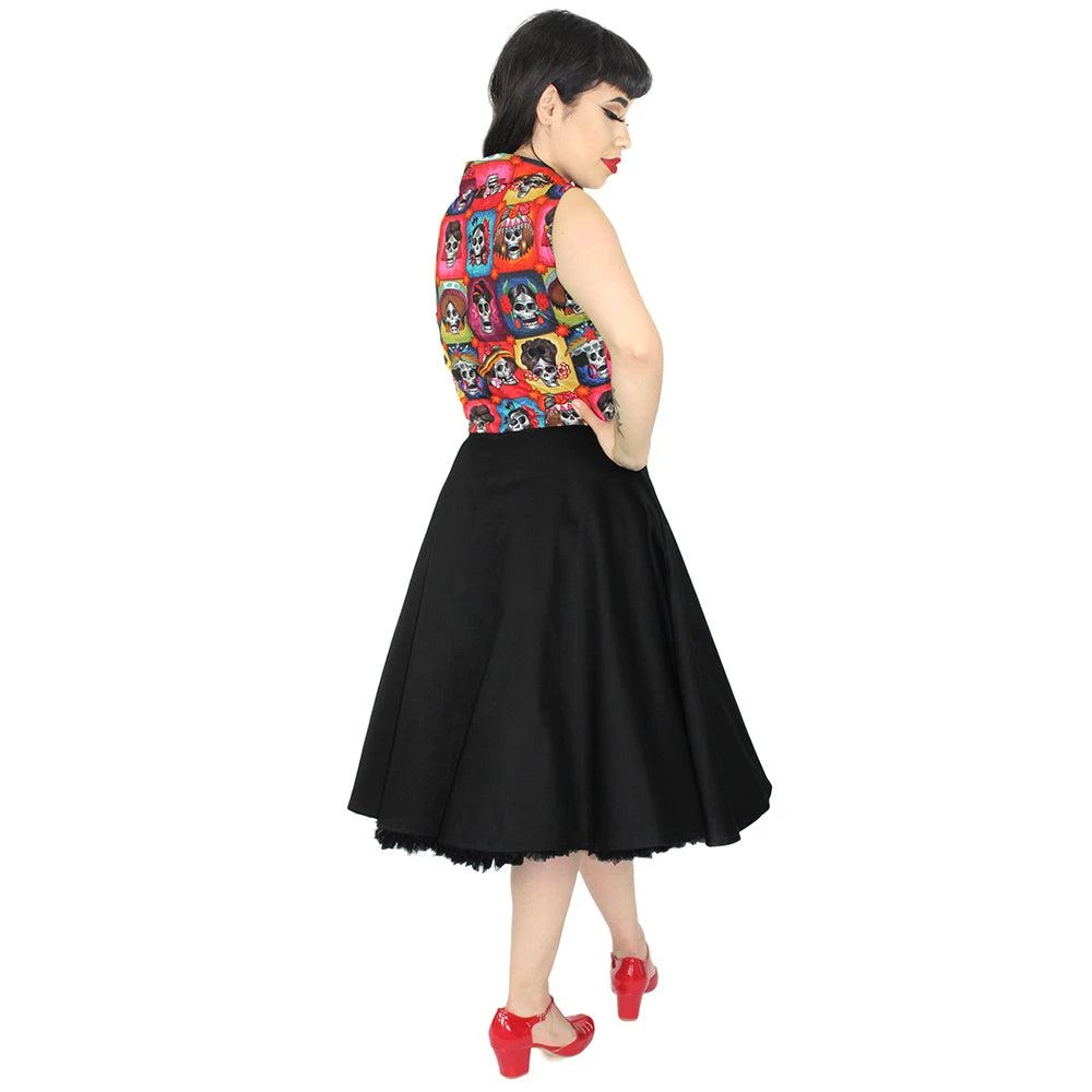 Women's Apparel Hemet Circle Dress In Day Of The Dead Catrinas 5 Women's Apparel Hemet Circle Dress In Day Of The Dead Catrinas