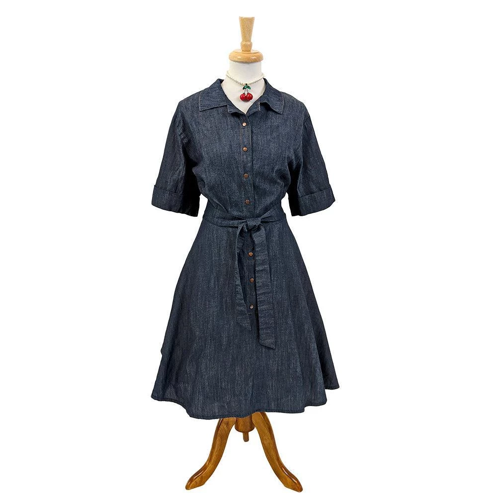 Women's Apparel Hemet Circle Dress In Denim 5 Women's Apparel Hemet Circle Dress In Denim