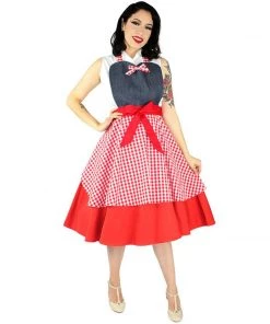 Hemet Denim Gingham Apron Women's Apparel