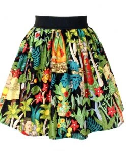 Women's Apparel Hemet Pleated Skirt In Black Tropical Frida Print