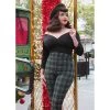 Women's Apparel Hemet Green Plaid Cigarette Pants