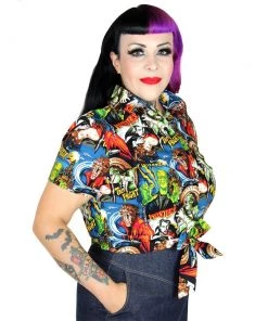 Hemet Knotted Top In Monster Mash Women's Apparel
