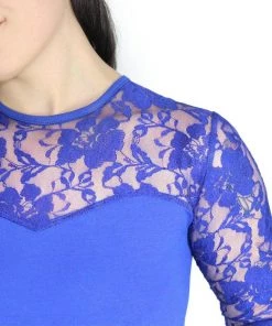 Hemet Long Sleeve Lace Top In Blue Women's Apparel