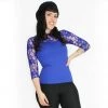 Hemet Long Sleeve Lace Top In Blue Women's Apparel