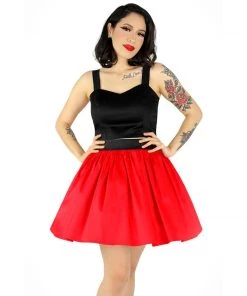 Hemet Pleated Lindy Skirt In Lipstick Red Women's Apparel
