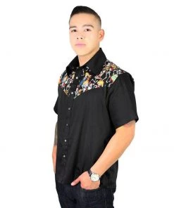 Men's Apparel Hemet Men's Western Snap Top In Dancing Skeleton Print