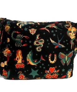 Accessories Hemet Tattoo Art Messenger Bag In Black