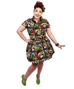 Hemet Elastic Skirt In Monster Mash Print Women's Apparel