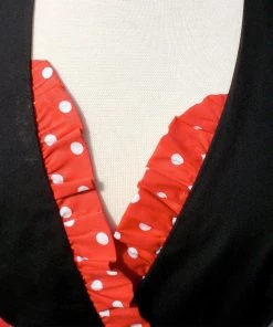 Hemet Ruffled Minnie Apron In Red & Black
