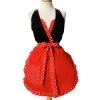 Hemet Ruffled Minnie Apron In Red & Black