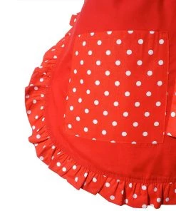 Hemet Ruffled Minnie Apron In Red & Black