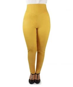 Hemet High Waist Cigarette Pants In Mustard