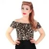 Women's Apparel Hemet Off-Shoulder Senorita Top In Leopard Print