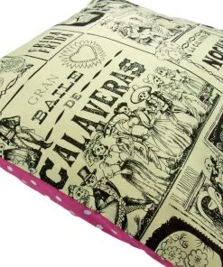 Hemet Pillow Cover In Calavera Skulls