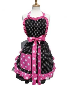 Hemet Pink & Black Polka Dot Apron Women's Apparel