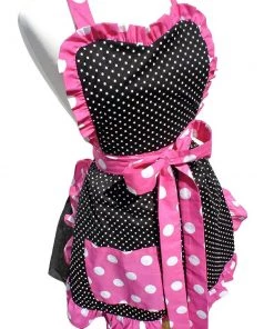 Hemet Pink & Black Polka Dot Apron Women's Apparel