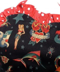 Hemet Vintage Tattoo Art Apron In Black Women's Apparel