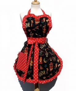 Hemet Vintage Tattoo Art Apron In Black Women's Apparel