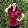 Women's Apparel Hemet Buffalo Check Pinup Top In Red