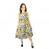 Hemet Pleated Swing Dress In Pop Art Print Women's Apparel