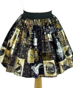 Women's Apparel Hemet Pleated Skirt In Edgar Allan Poe Print