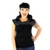 Hemet Contrast Yoke Top In Black & White Polka Dots Women's Apparel