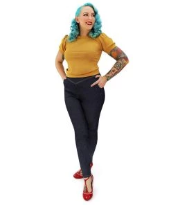 Hemet Pinup Pullover Top In Mustard Women's Apparel 7 Hemet Pinup Pullover Top In Mustard Women's Apparel