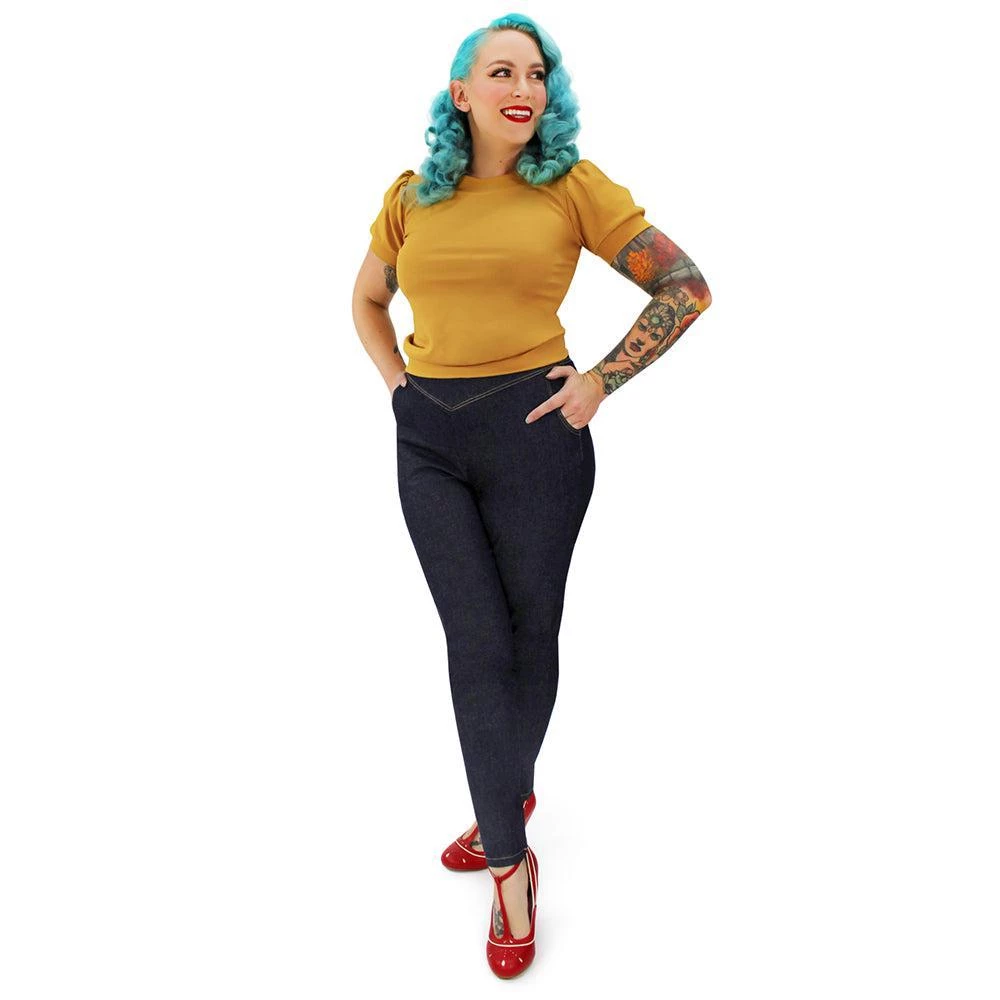 Hemet Pinup Pullover Top In Mustard Women's Apparel 5 Hemet Pinup Pullover Top In Mustard Women's Apparel