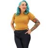 Hemet Pinup Pullover Top In Mustard Women's Apparel