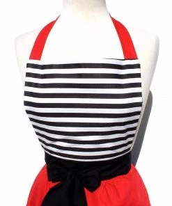 Women's Apparel Hemet Chic Stripes & Red Apron