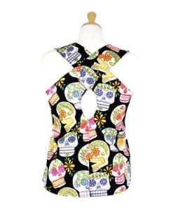 Women's Apparel Hemet Criss Cross Top In Sugar Skulls