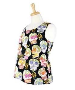Women's Apparel Hemet Criss Cross Top In Sugar Skulls