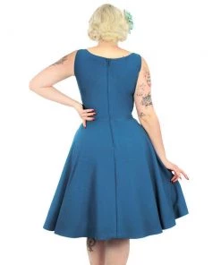 Hemet Flowy Swing Dress In Teal Appeal Women's Apparel