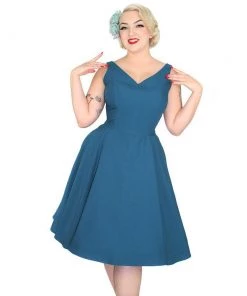 Hemet Flowy Swing Dress In Teal Appeal Women's Apparel