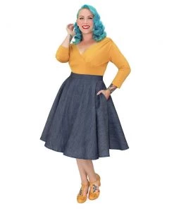 Hemet Circle Skirt In Denim Women's Apparel