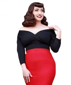 Women's Apparel Hemet Three Quarter Sleeve V Neck Top In Black