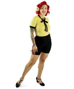 Hemet Tie-Neck Blouse In Yellow & Black Women's Apparel 7 Hemet Tie-Neck Blouse In Yellow & Black Women's Apparel