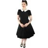 Hemet Vintage Inspired Black And White Pointy Collar Dress