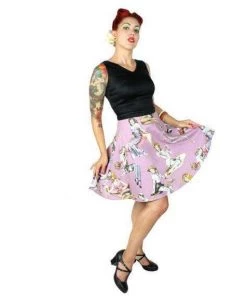 Women's Apparel Hemet Zombie Pinup Dress In Lavender & Black