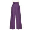 ChicStar Garbo Pleated High Waist Pants In Purple